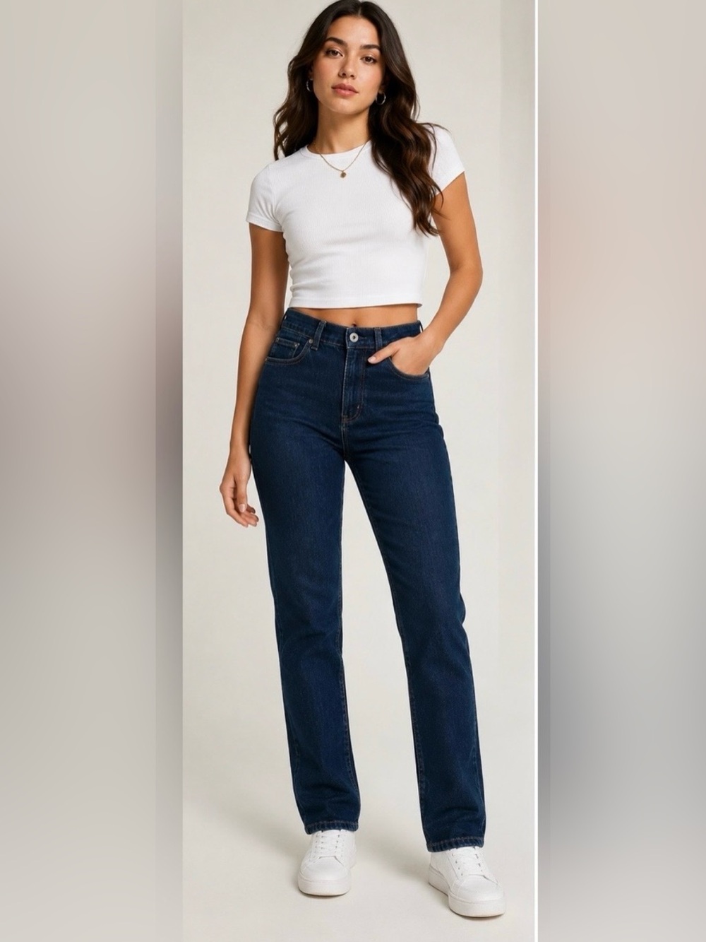 NWT Abercrombie and Fitch slim straight ultra high rise dark wash jeans size 27